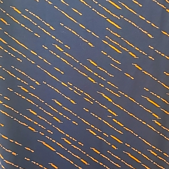 LulaRoe Julia Dress, Navy with Orange/Copper stripes sz 2X, NWT - Picture 3 of 5